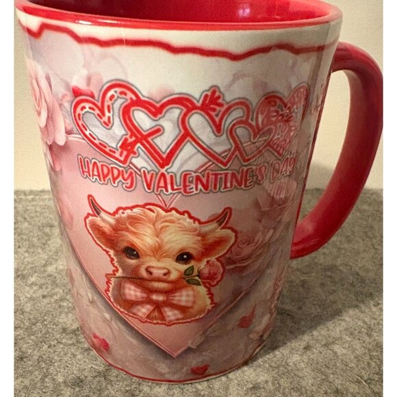 Valentines Day Highland Cow Design Mug  4.5"   # 3058 - Picture 2 of 4